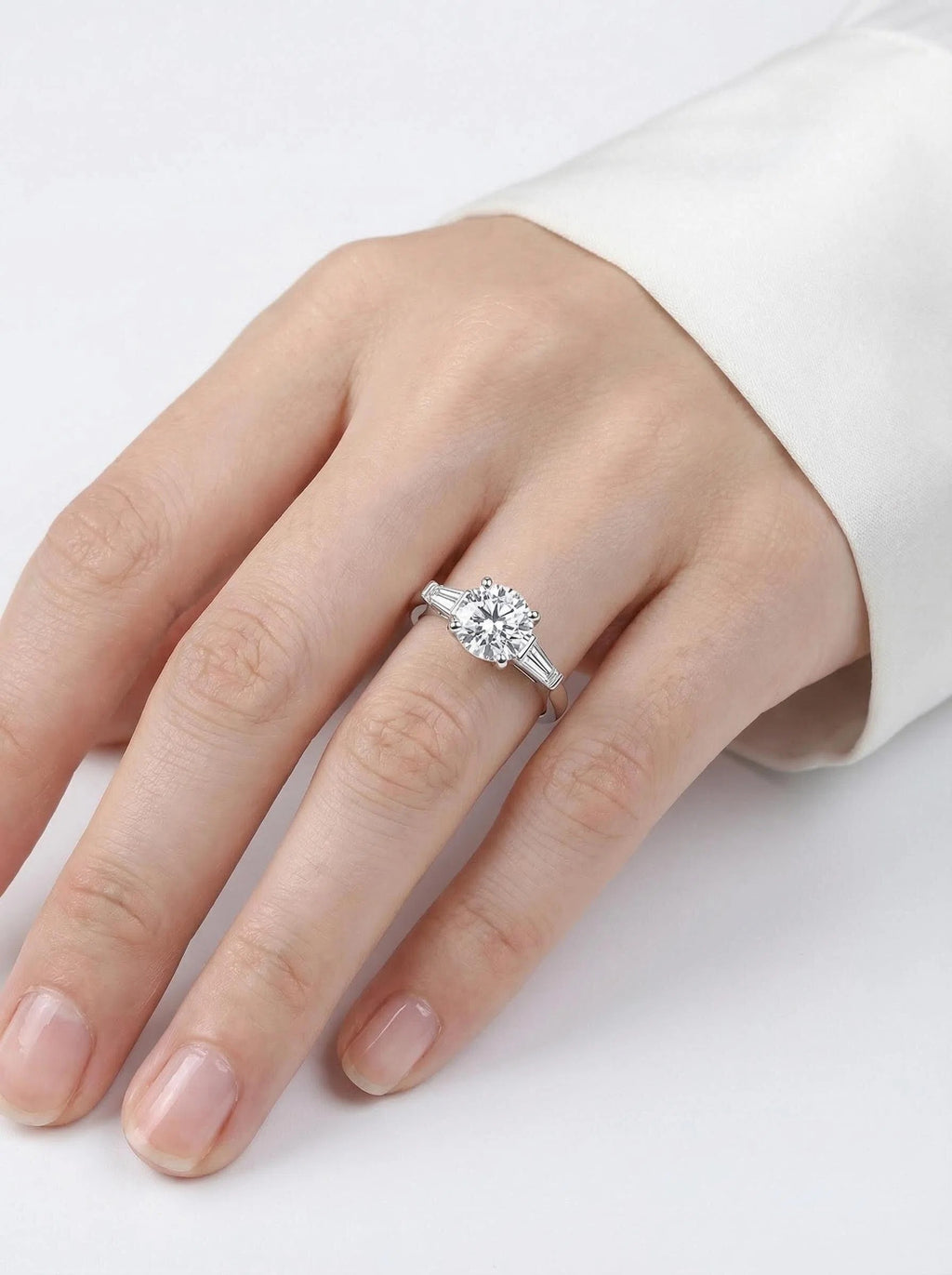 Classic Three-Stone Moissanite Ring