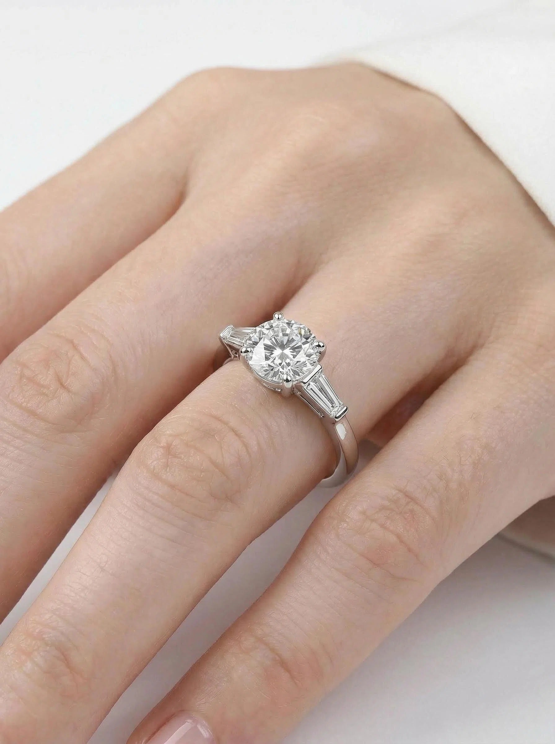 Classic Three-Stone Moissanite Ring