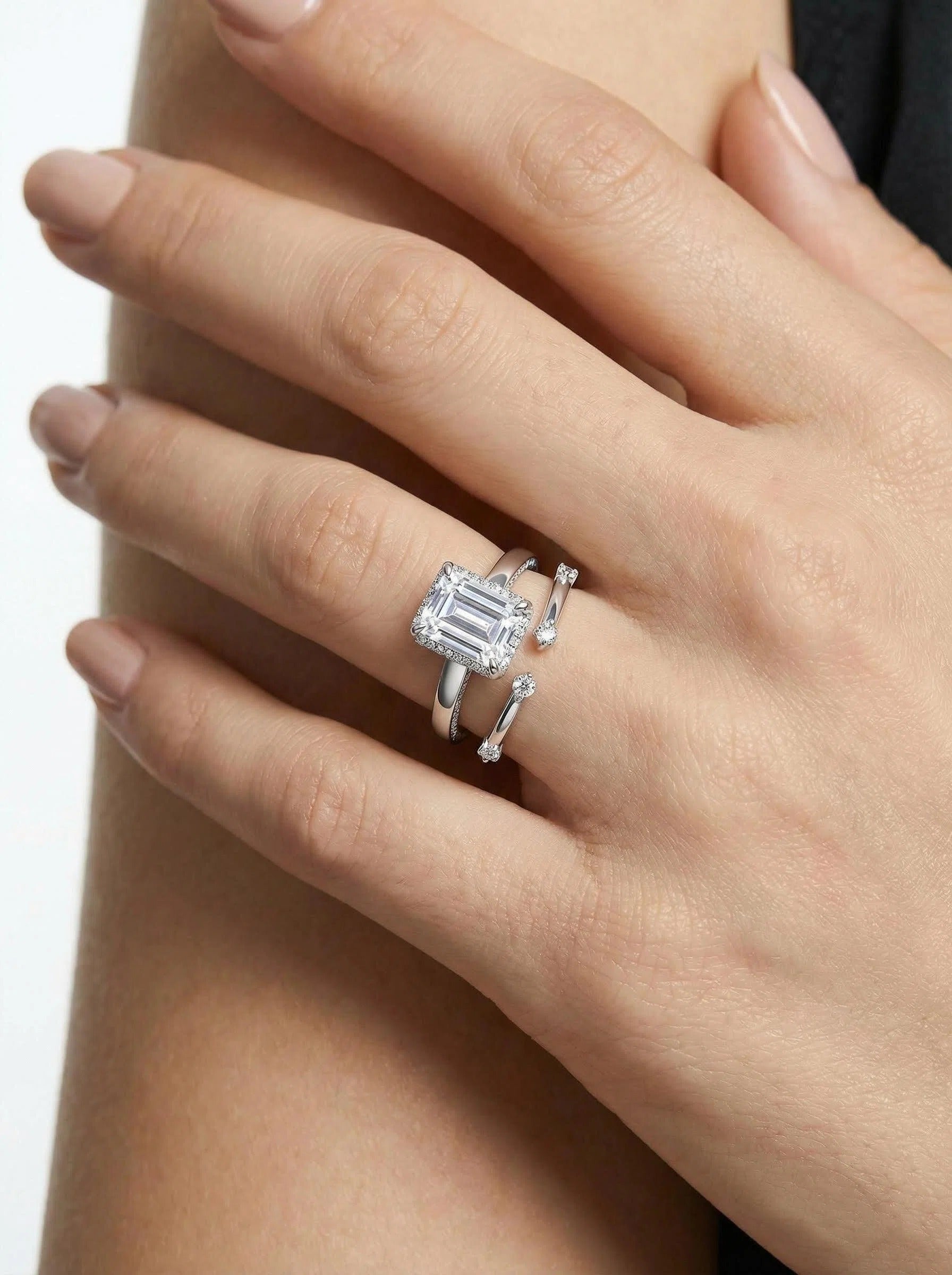 Ice Crystal Moissanite Ring Set