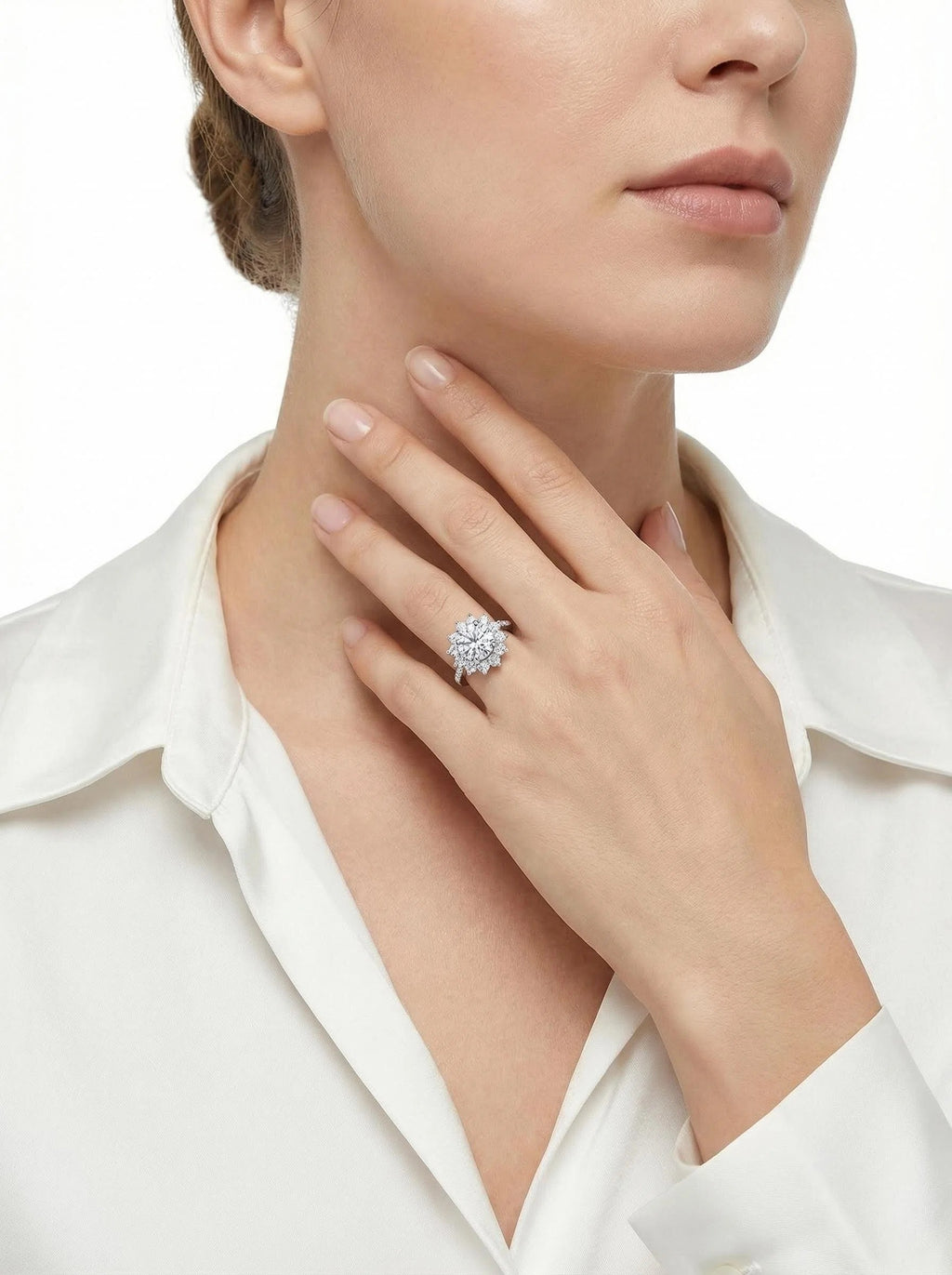 Sunburst Moissanite Ring