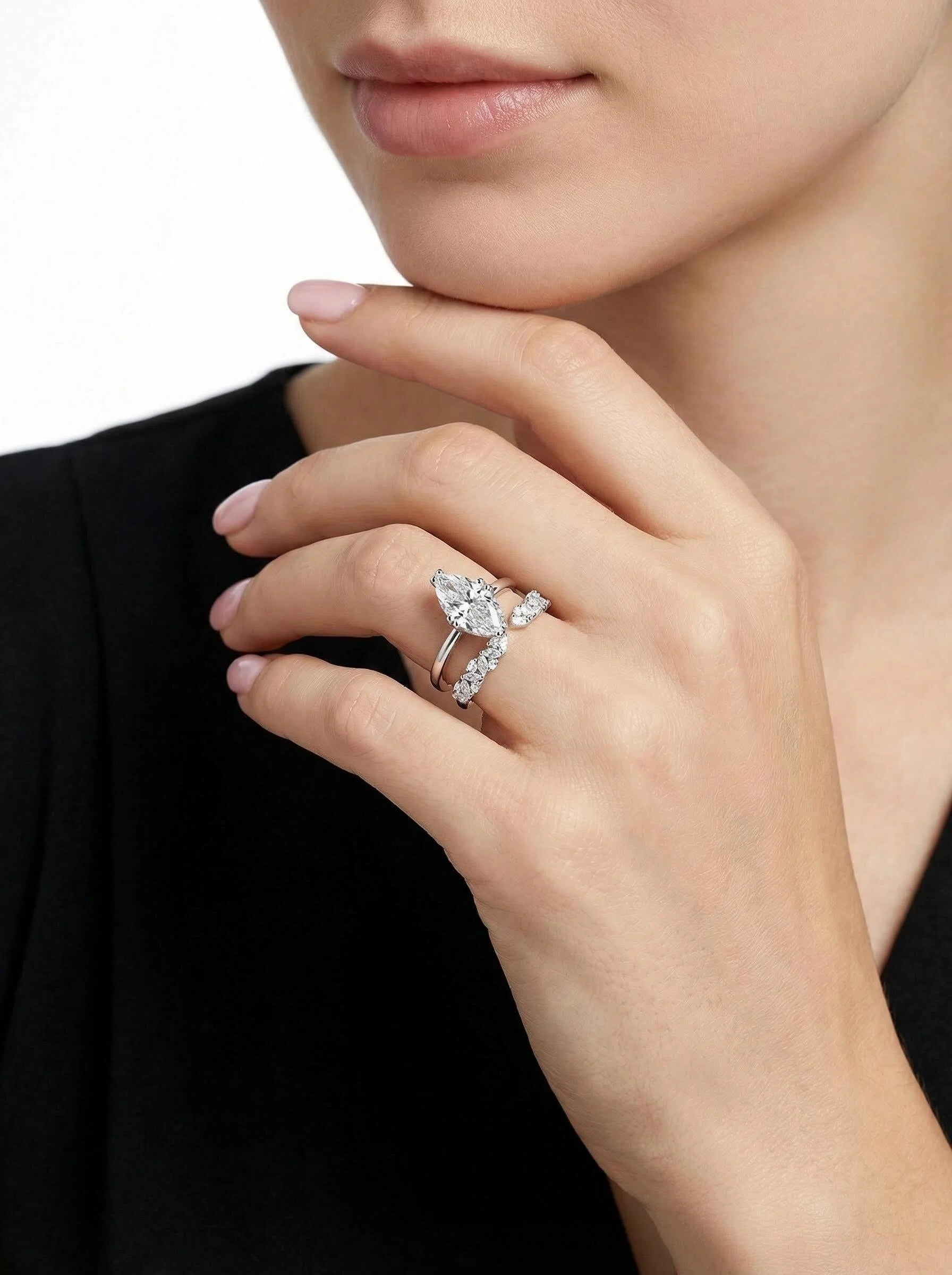 Star Eyes Moissanite Ring Set