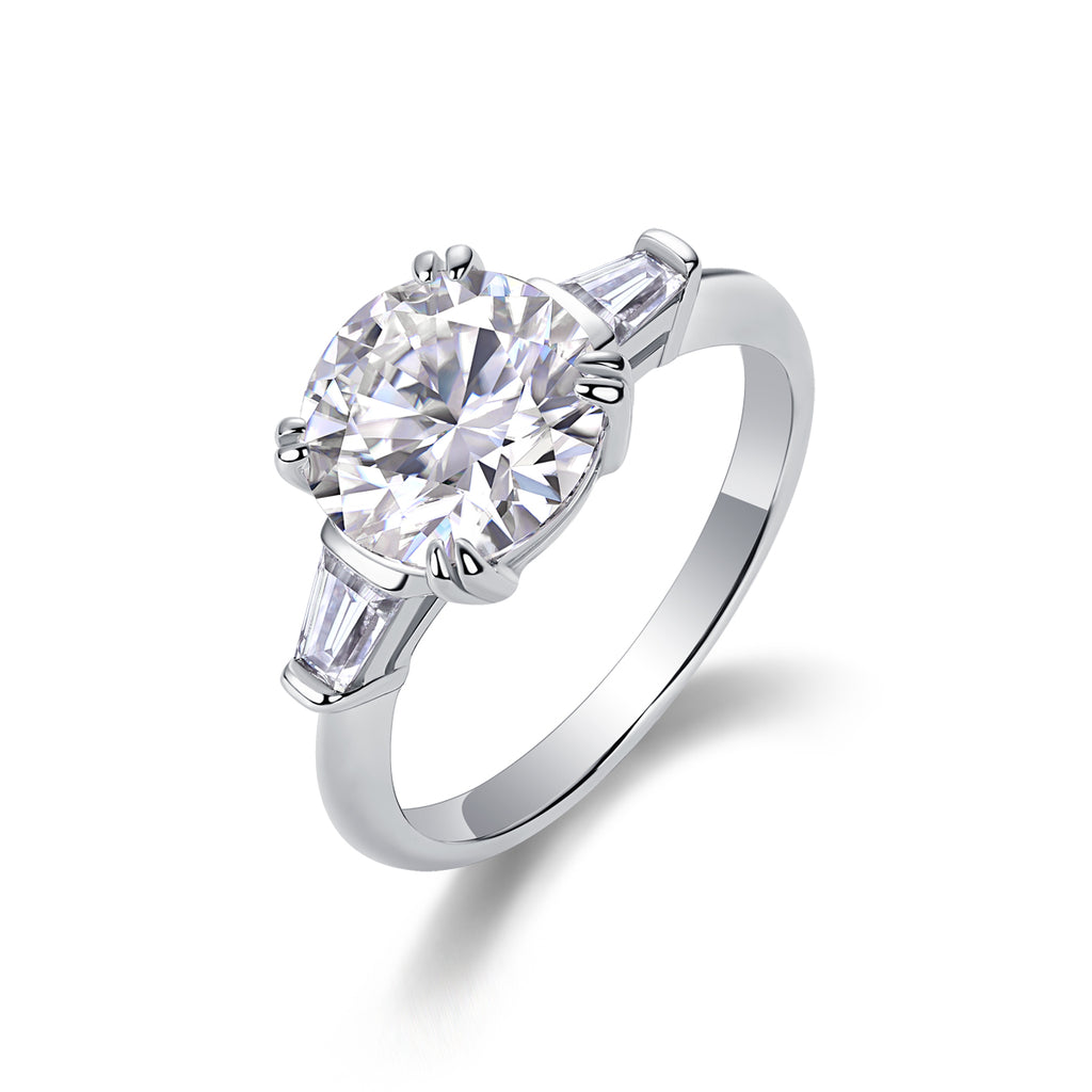 Classic Three-Stone Moissanite Ring