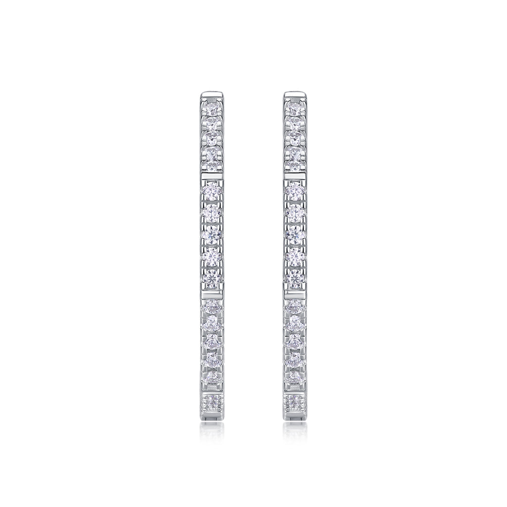 Geometric Pavé Moissanite Hoop Earrings