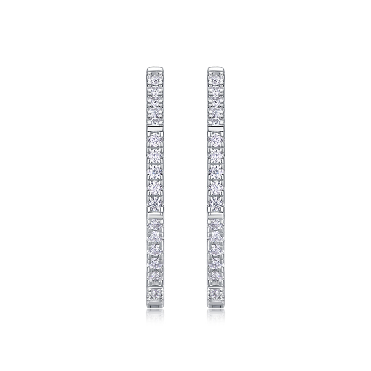 Geometric Pavé Moissanite Hoop Earrings
