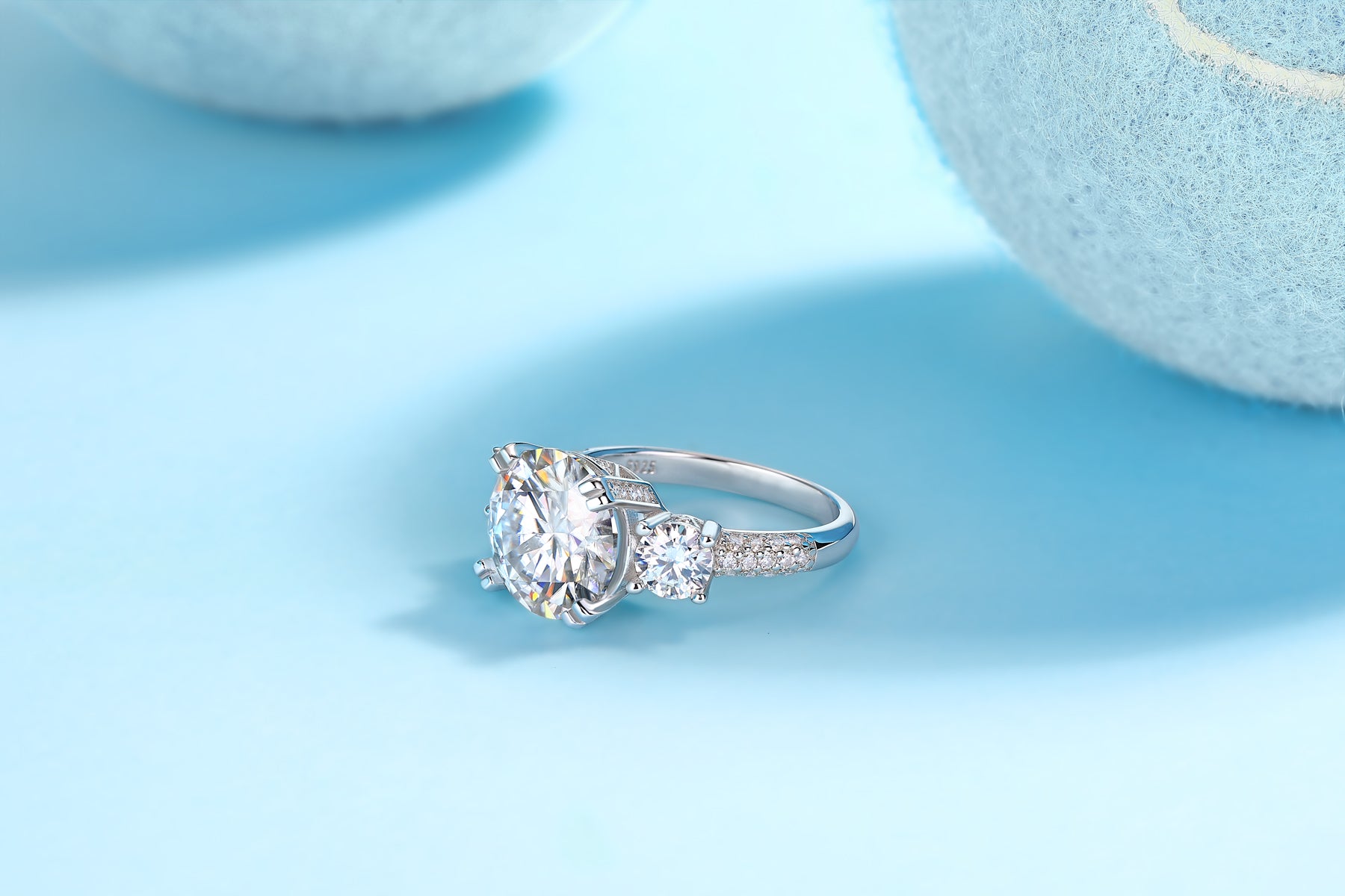 Three-Stone 5-Carat Moissanite Ring