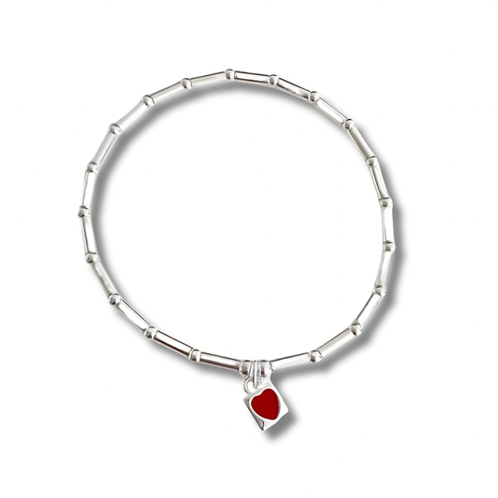 Heart Lock Bracelet with lock charm on delicate chain on white background