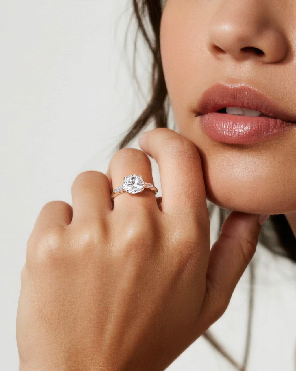 Classic Three-Stone Moissanite Ring