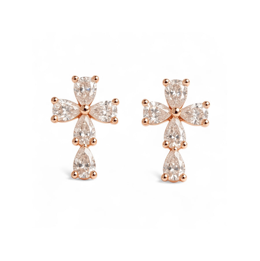 Mini cross stud earrings for women in minimalist style
