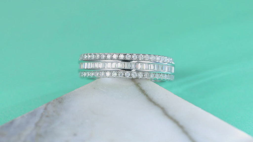 Dual-Row Moissanite Statement Ring