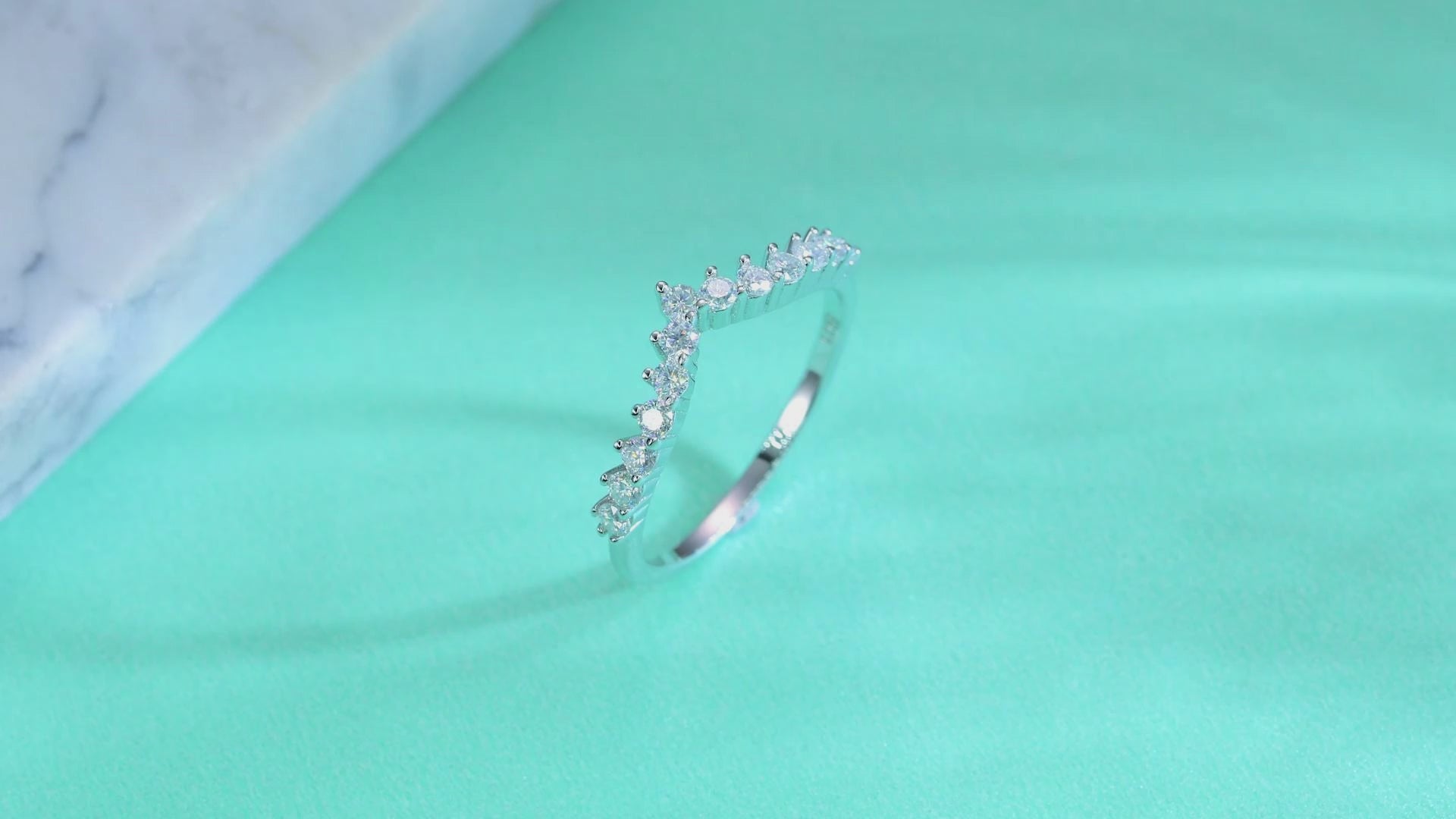 V-Shaped Crown Moissanite Ring