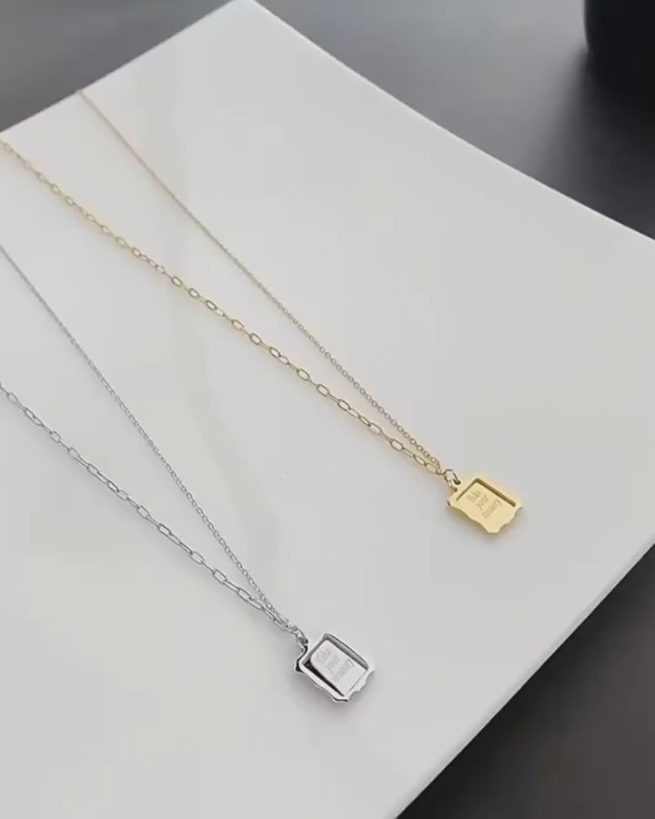 Engraved Gold Love Necklace
