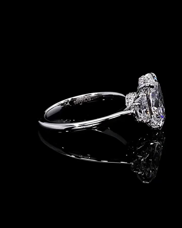 Oval Three-Stone Moissanite Ring