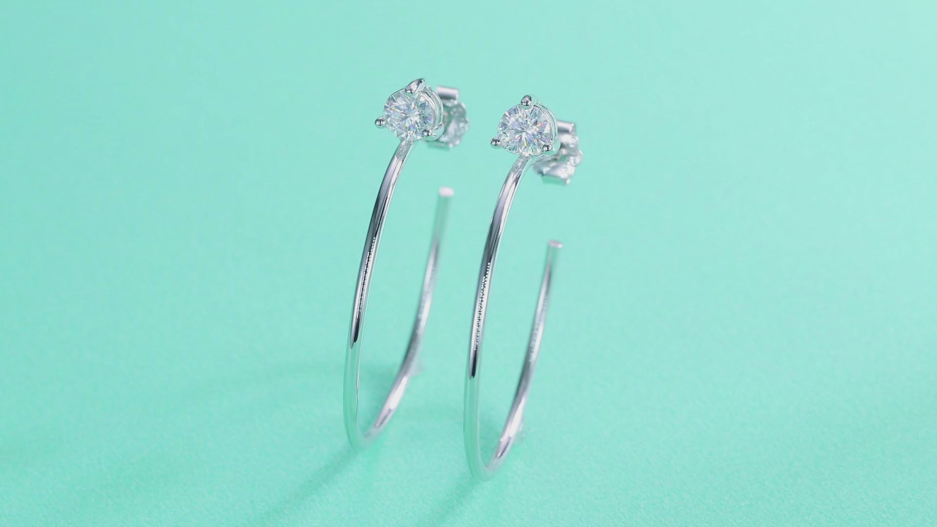 Minimal Round Moissanite Hoop Earrings