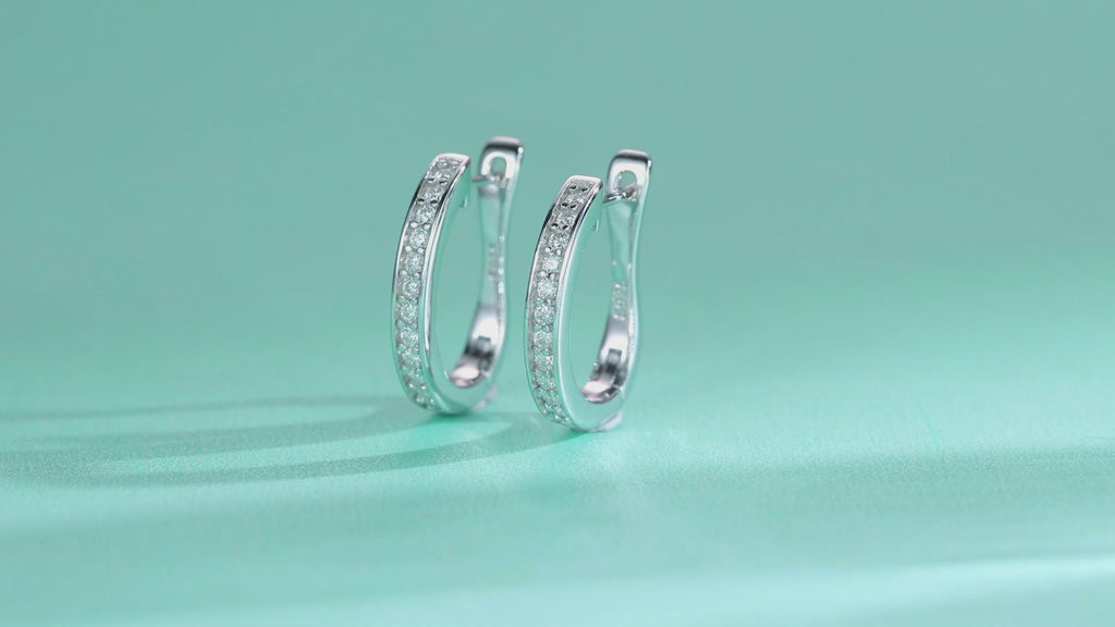 Sleek Pavé Moissanite Huggie Earrings