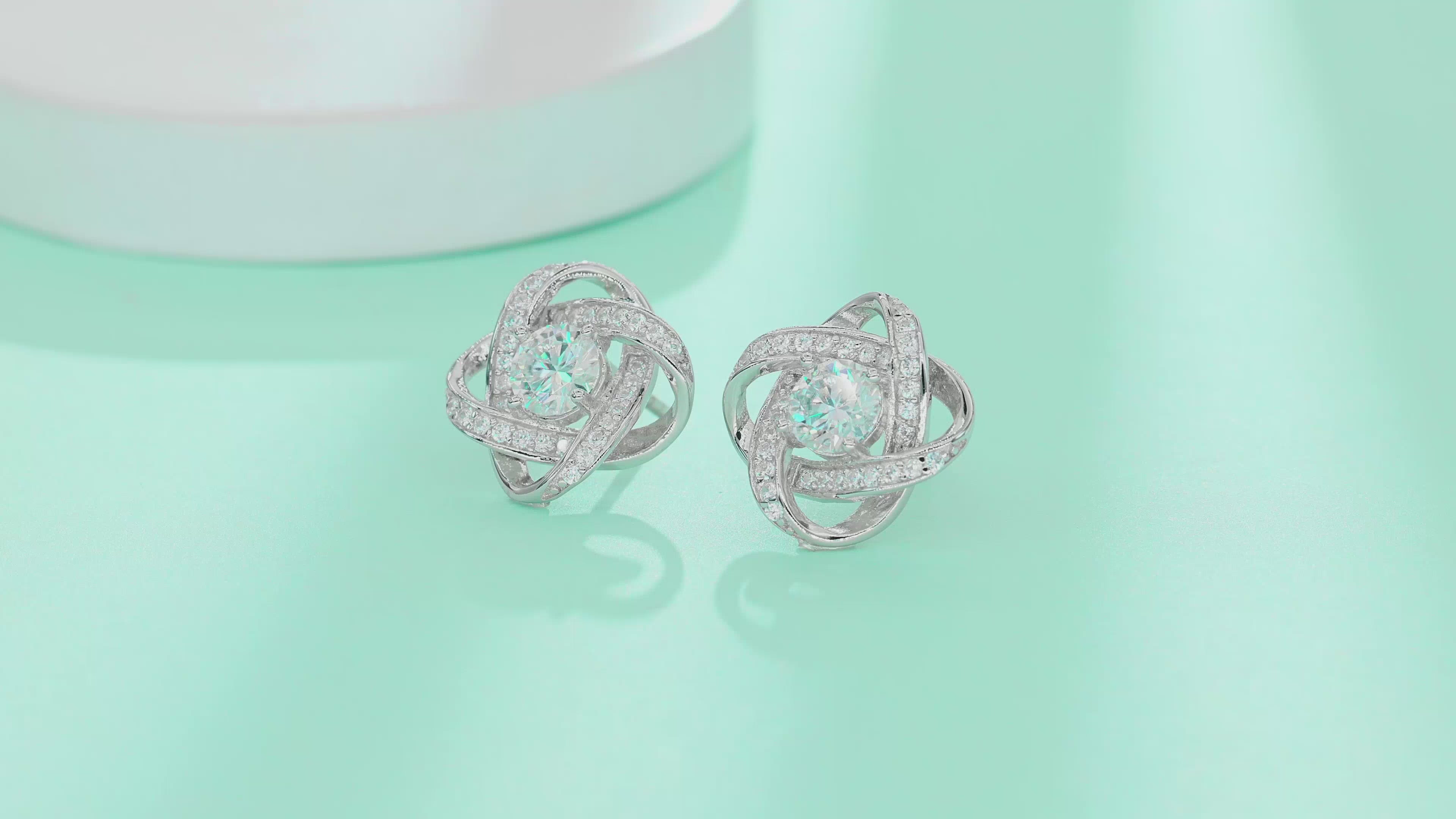 Interwoven Knot Moissanite Stud Earrings