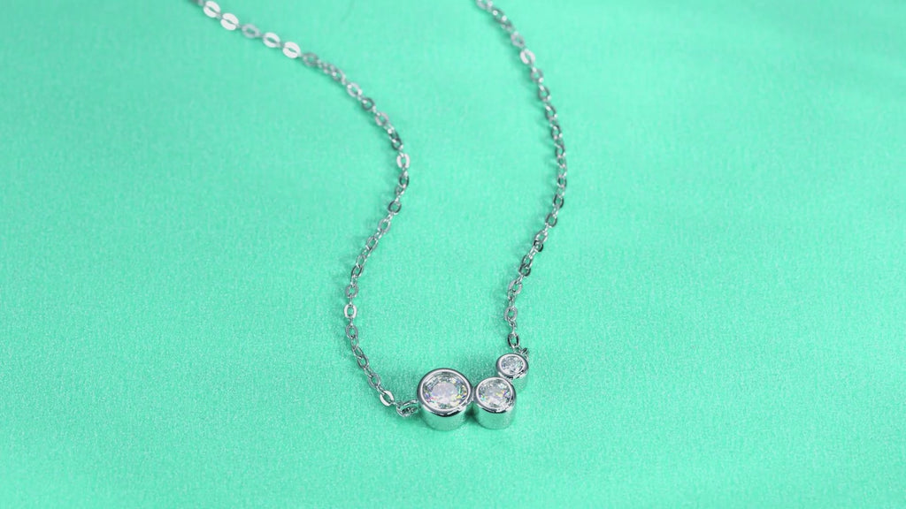Triple-Moissanite Pendant Necklace