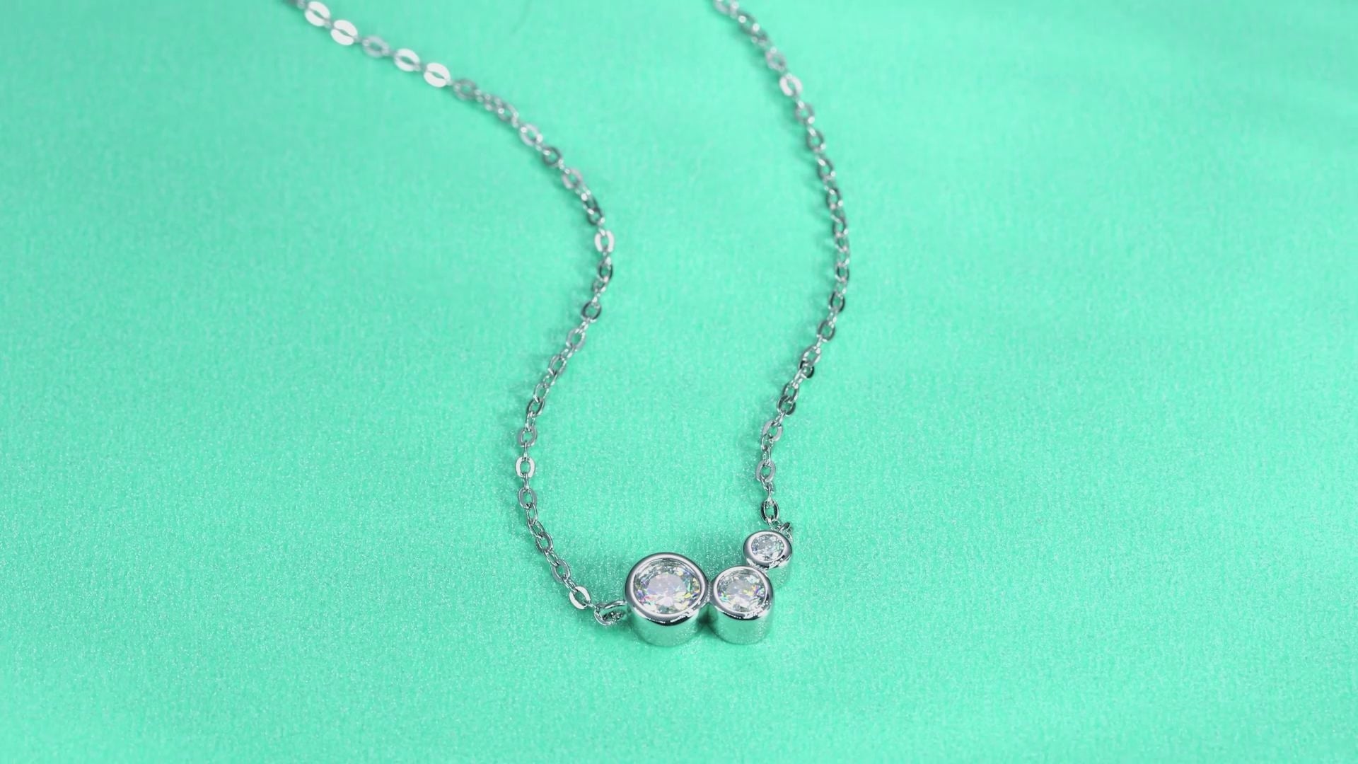 Triple-Moissanite Pendant Necklace