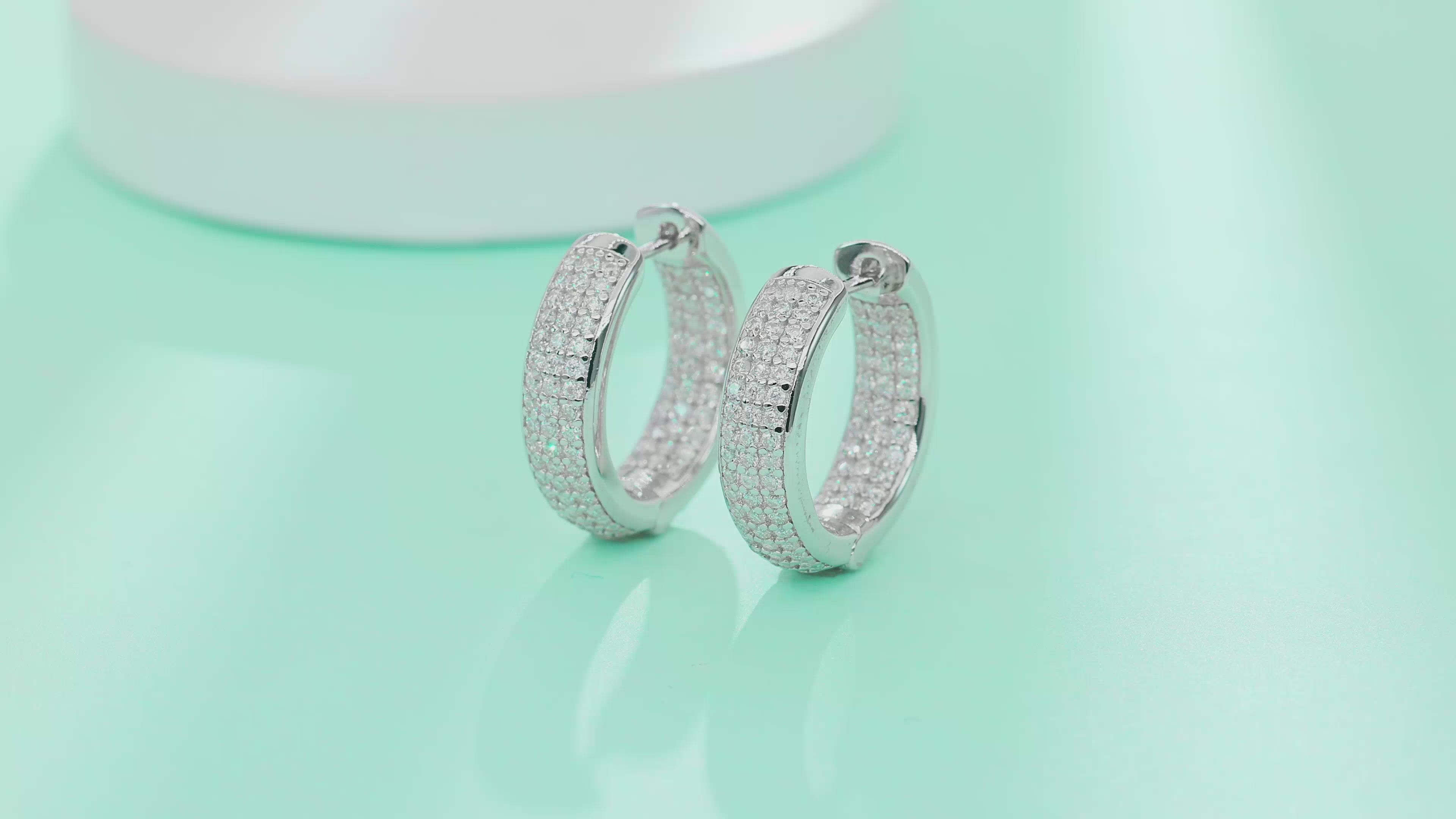 Pavé Moissanite Huggie Hoop Earrings