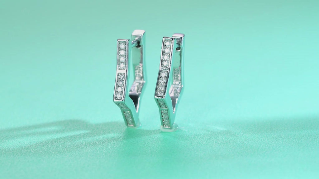 Angular Pavé Moissanite Stud Earrings