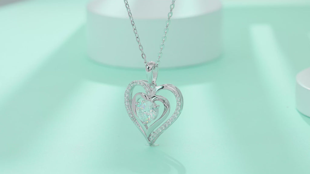 Layered Heart Moissanite Necklace