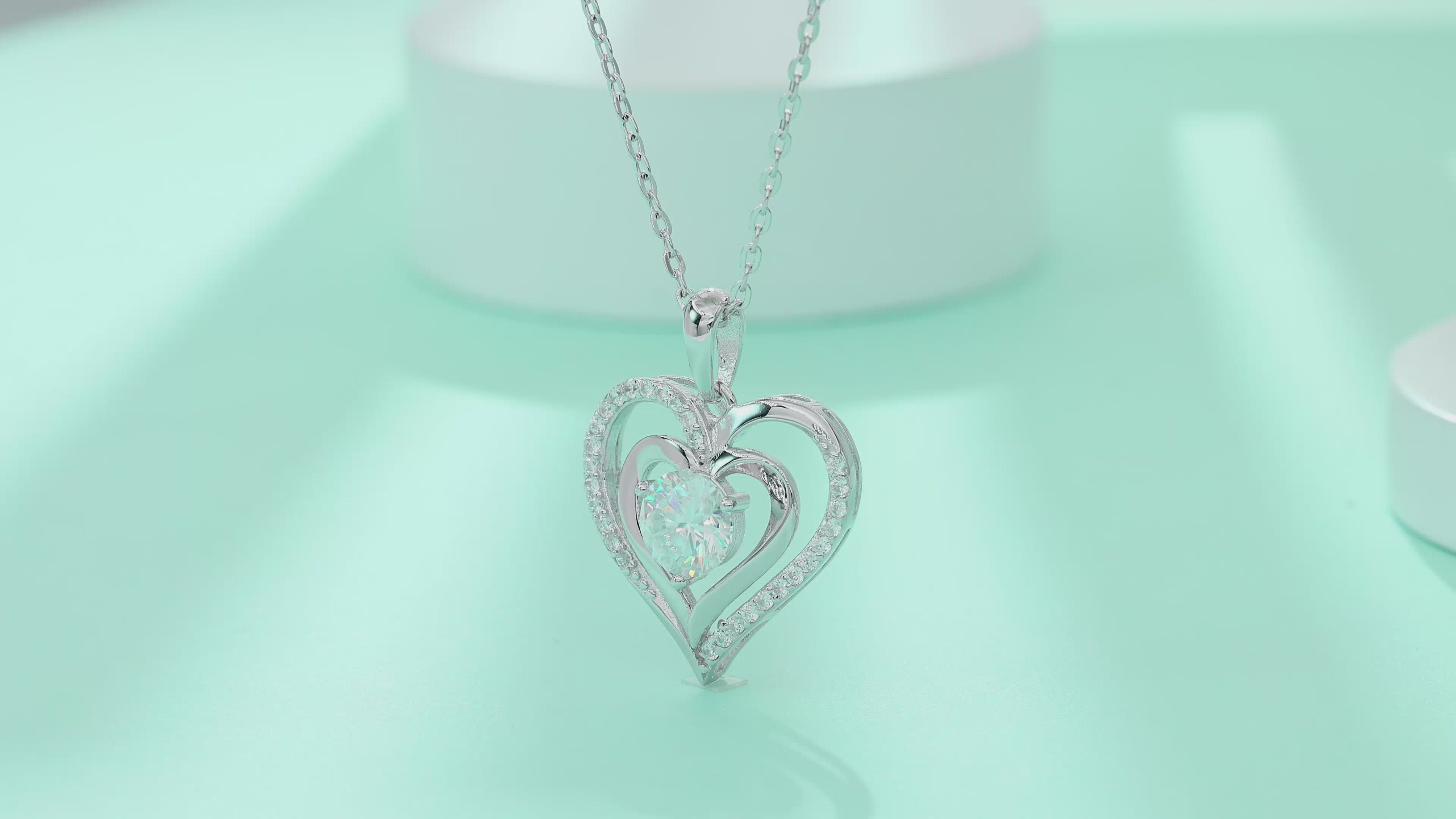 Layered Heart Moissanite Necklace