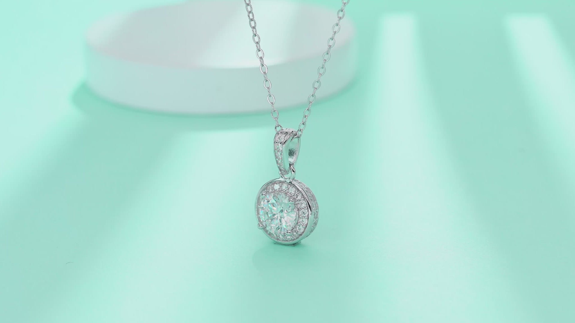 Halo Moissanite Pendant Necklace