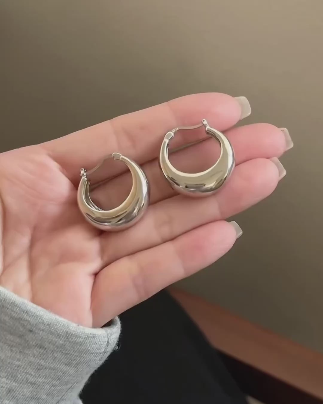 Chunky Dome Hoop Earrings