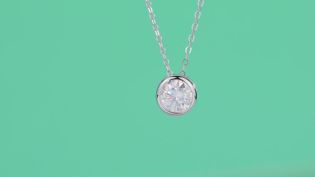 1ct Moissanite Pendant Necklace