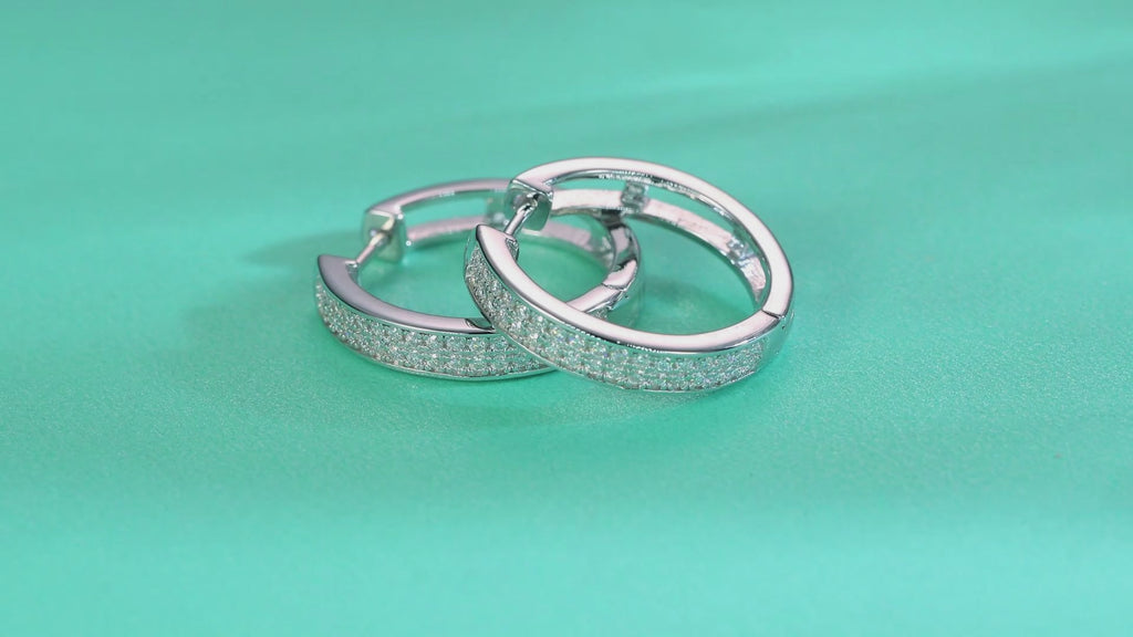 Moissanite Huggie Hoop Earrings