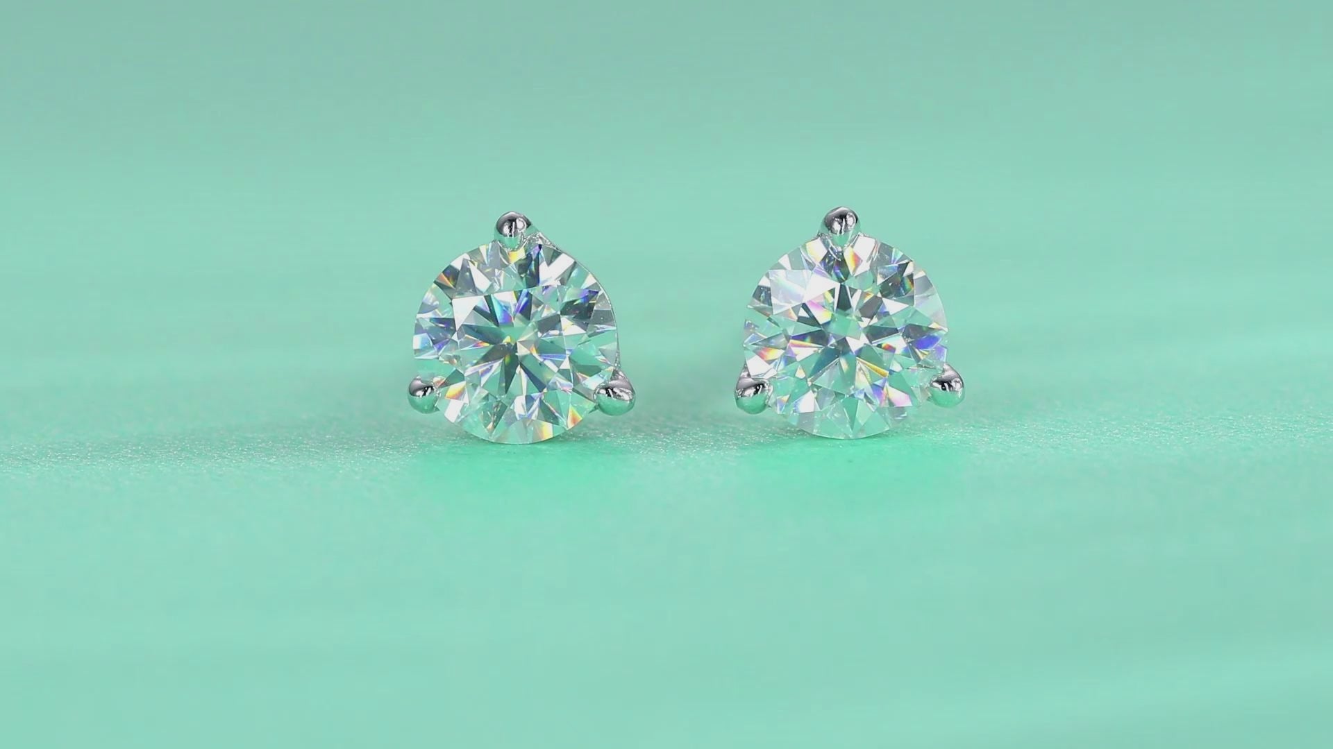 Minimal Four-Prong Round Moissanite Stud Earrings