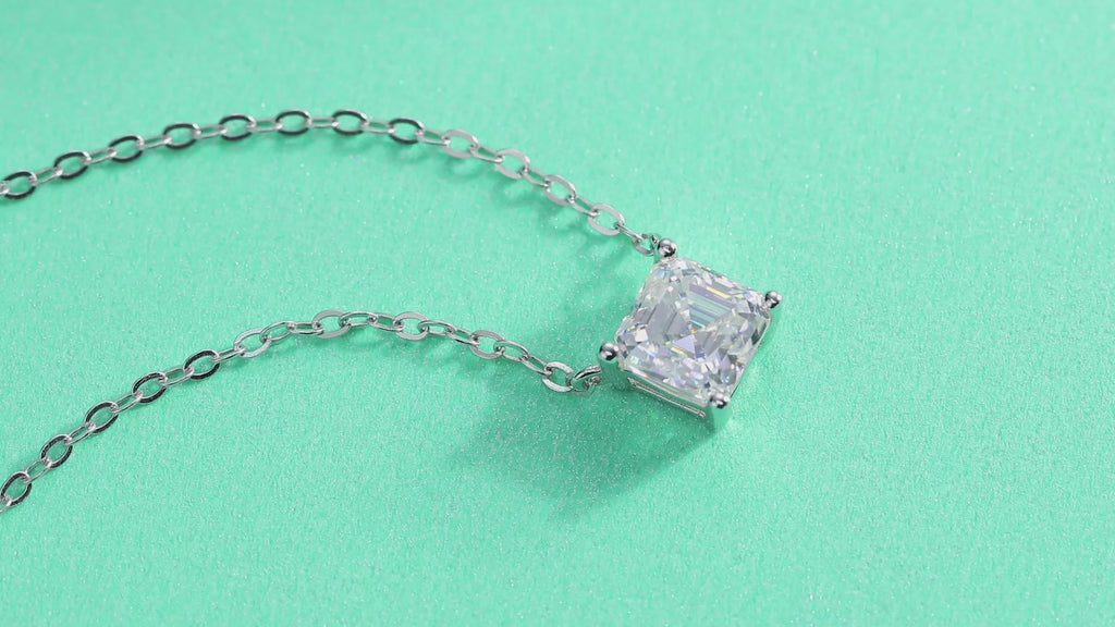 Eternal Square-Cut Moissanite Pendant Necklace