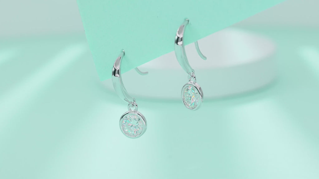 Minimalist Drop Moissanite Earrings
