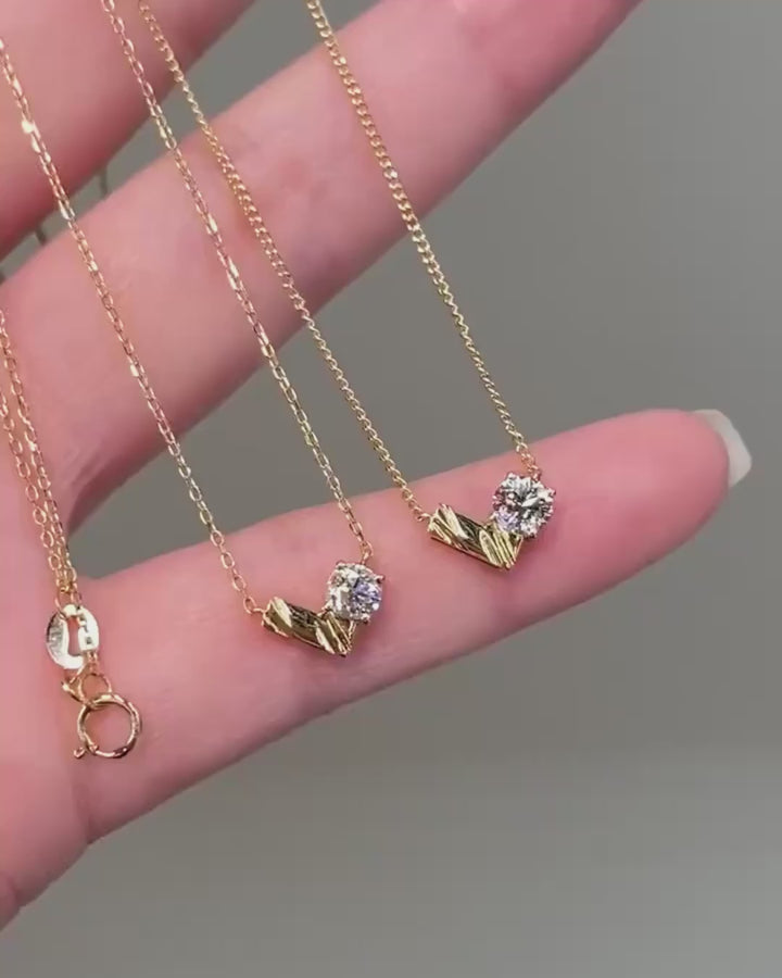 Gold Heart Diamond Pendant Necklace