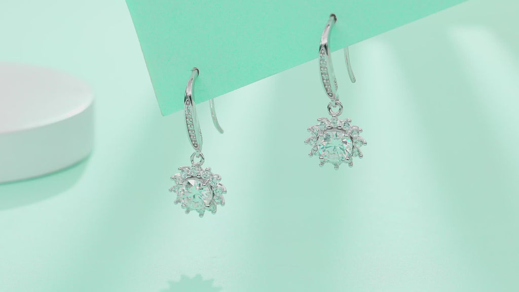 Snowflake Drop Moissanite Earrings
