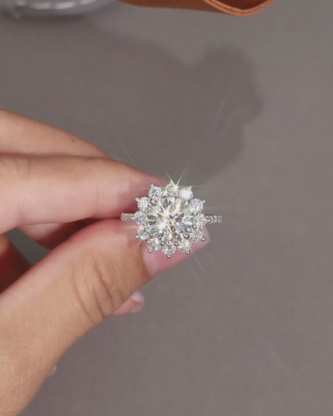 Sunburst Moissanite Ring