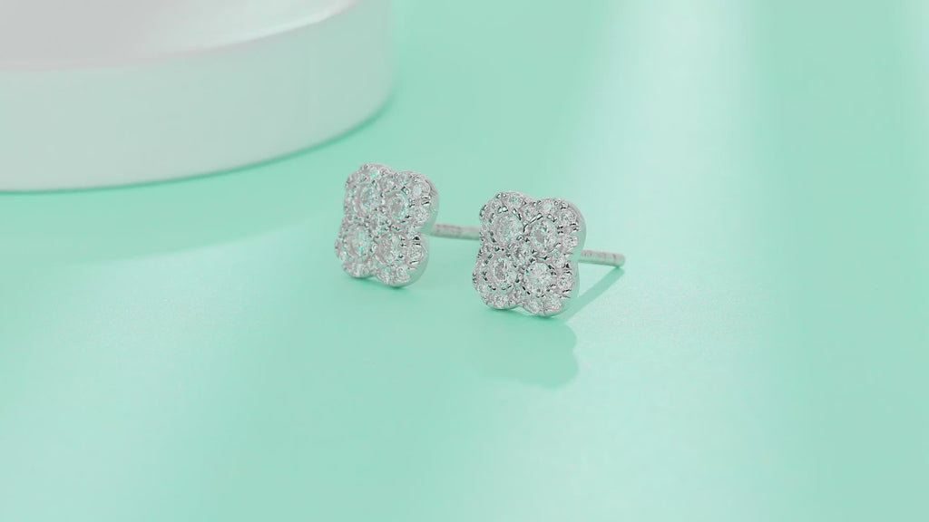Lucky Bloom Moissanite Stud Earrings