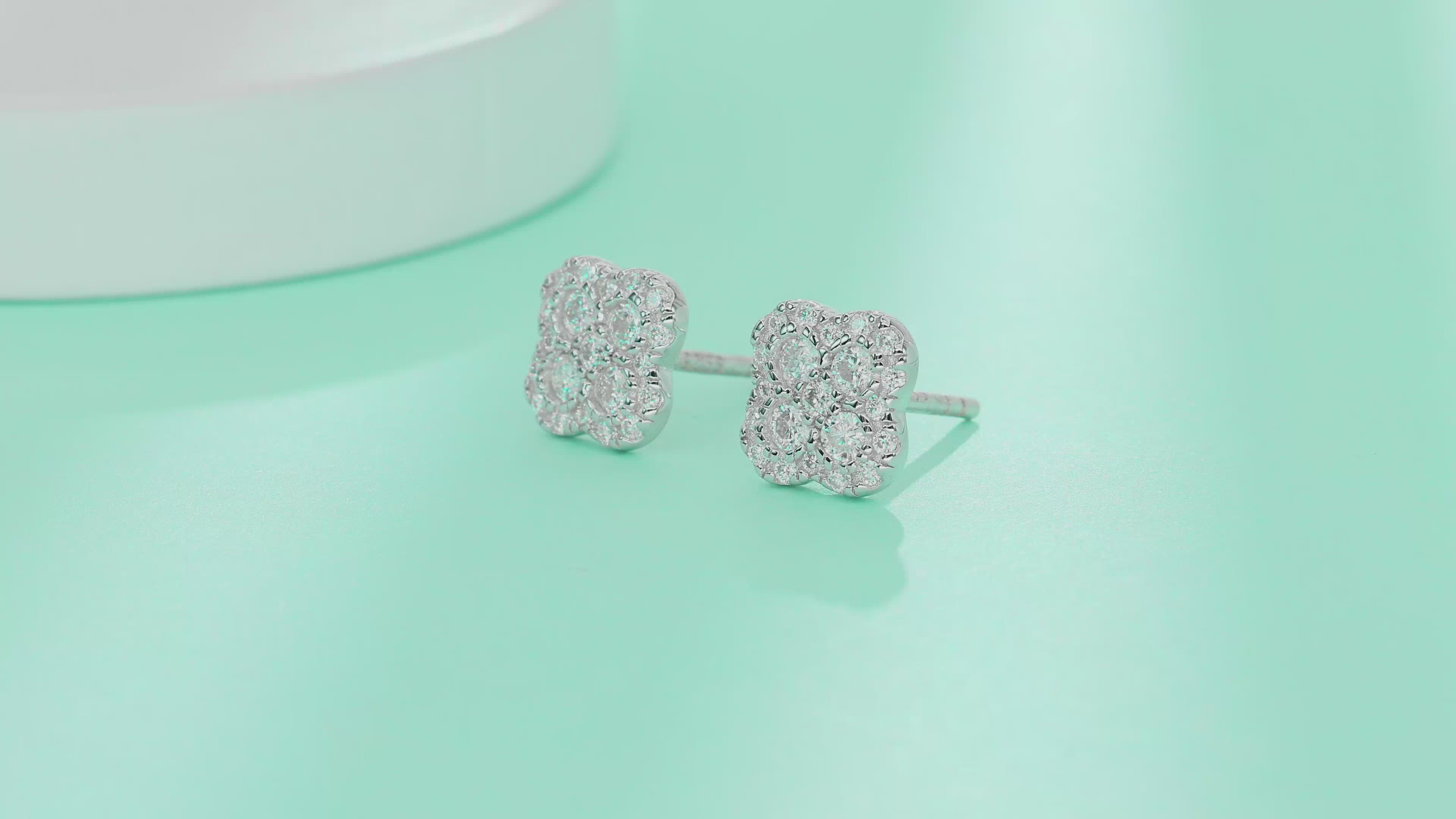 Lucky Bloom Moissanite Stud Earrings