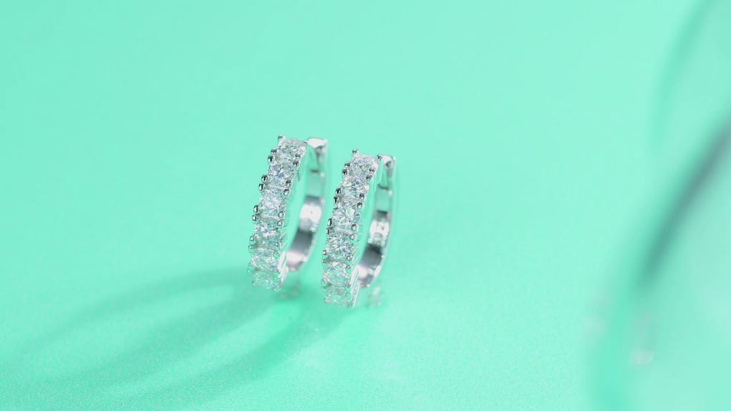 Classic Brilliant Moissanite Huggie Earrings