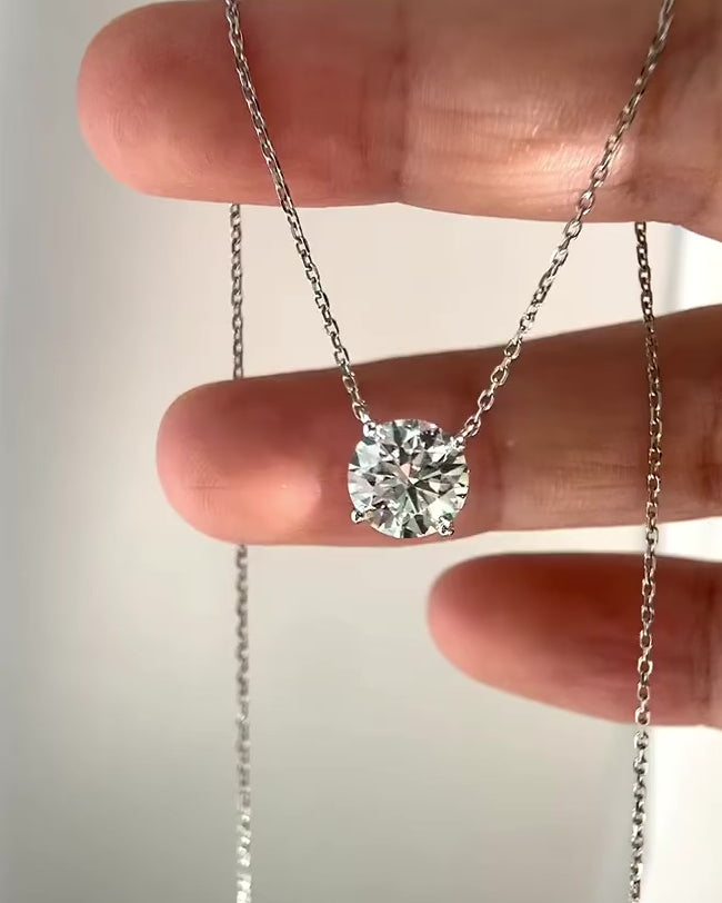 Classic Moissanite Solitaire Necklace