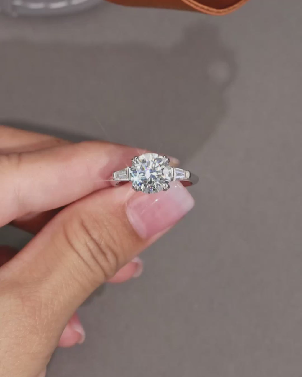 Classic Three-Stone Moissanite Ring