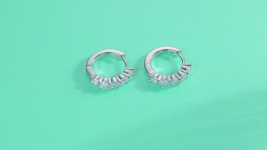 Dawn Pavé Moissanite Hoop Earrings