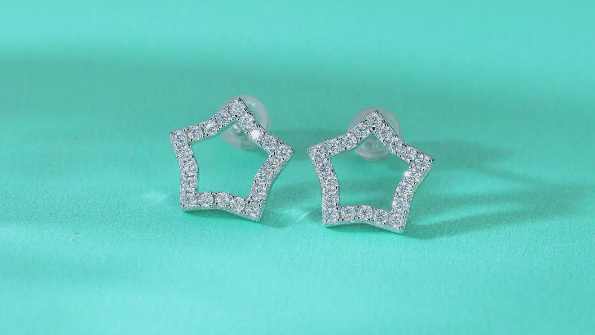 Pavé Star Moissanite Stud Earrings