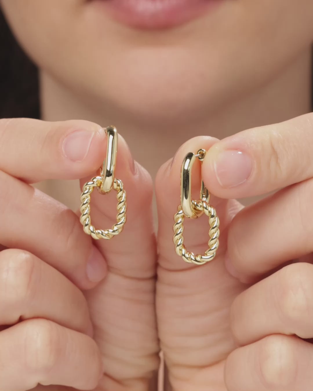 Twist Link Hoop Earrings