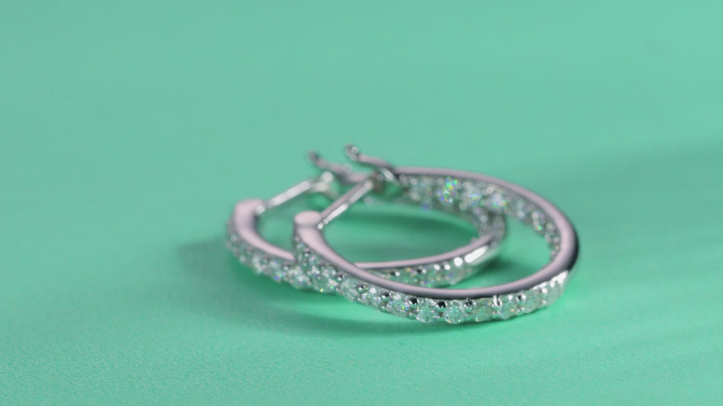 Pavé Moissanite Hoop Earrings