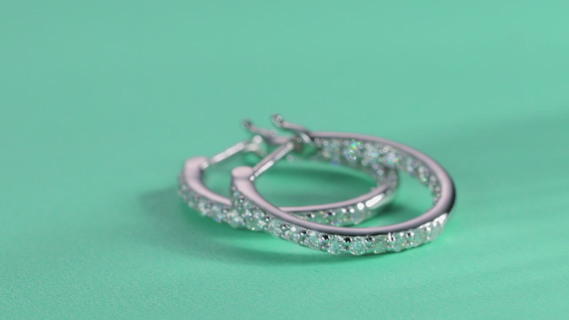 Pavé Moissanite Hoop Earrings