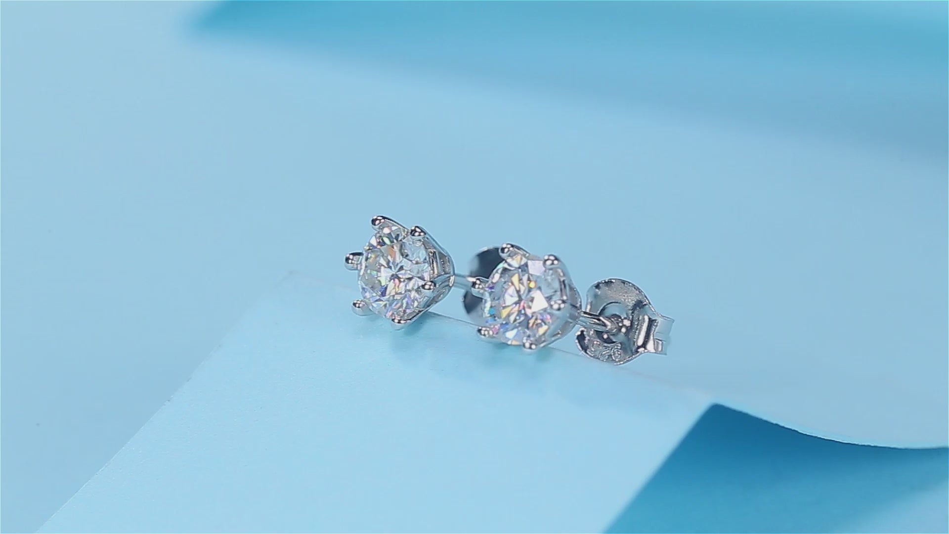 Classic Six-Prong Round Moissanite Stud Earrings