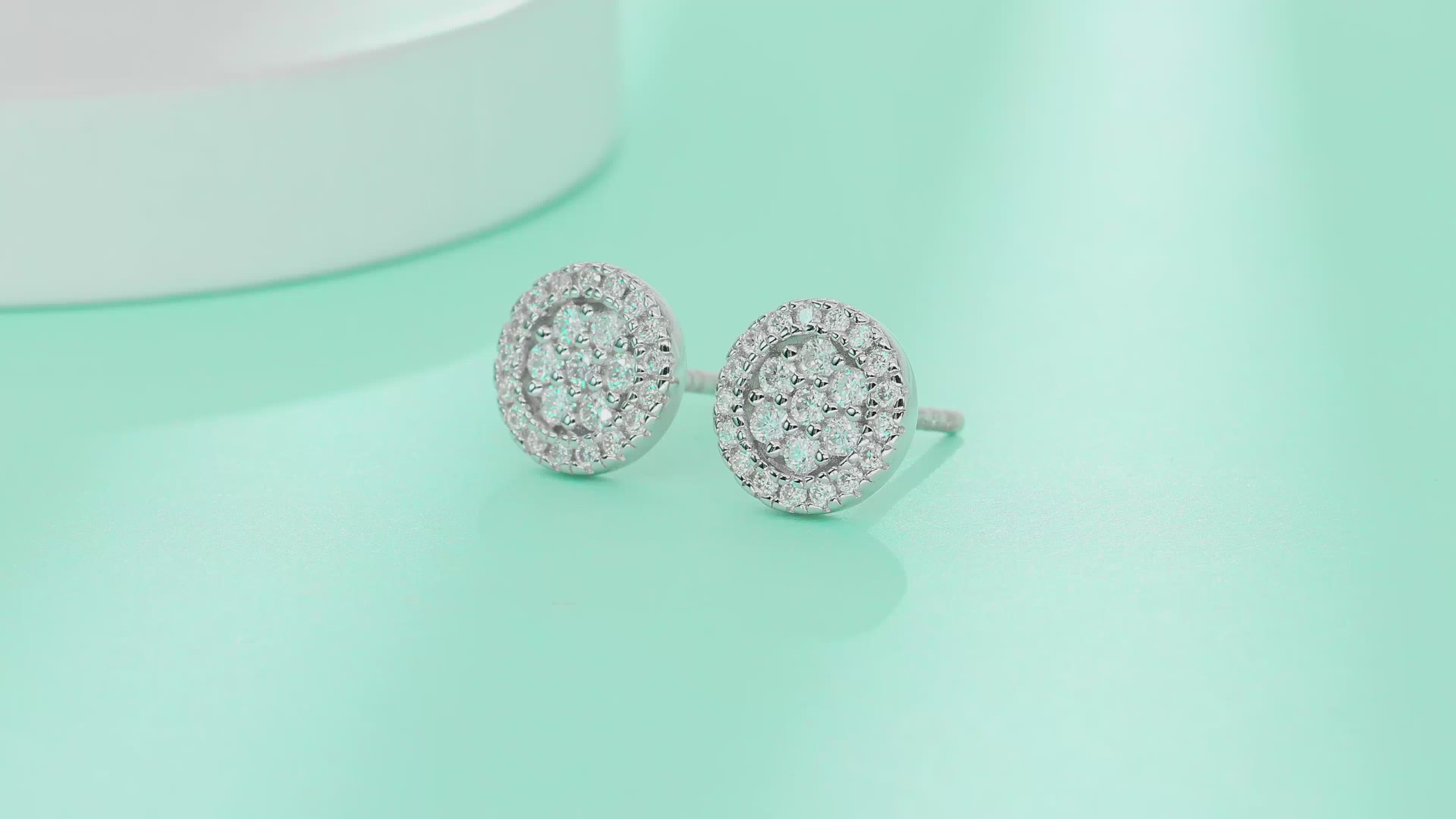 Pavé Moissanite Round Stud Earrings