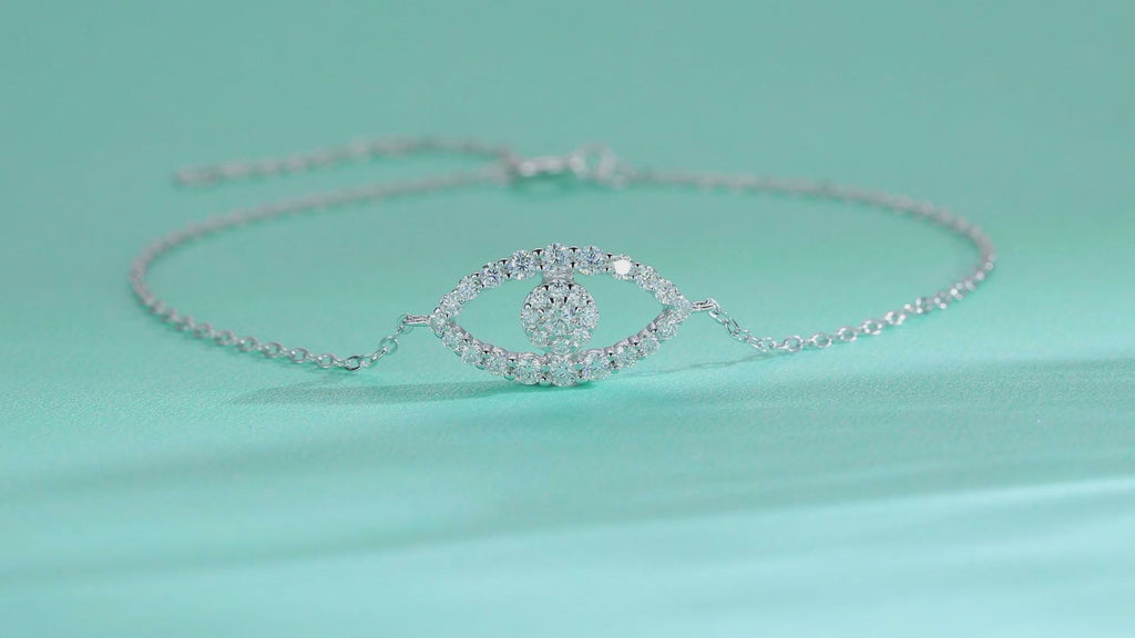 Moissanite Eye Charm Bracelet