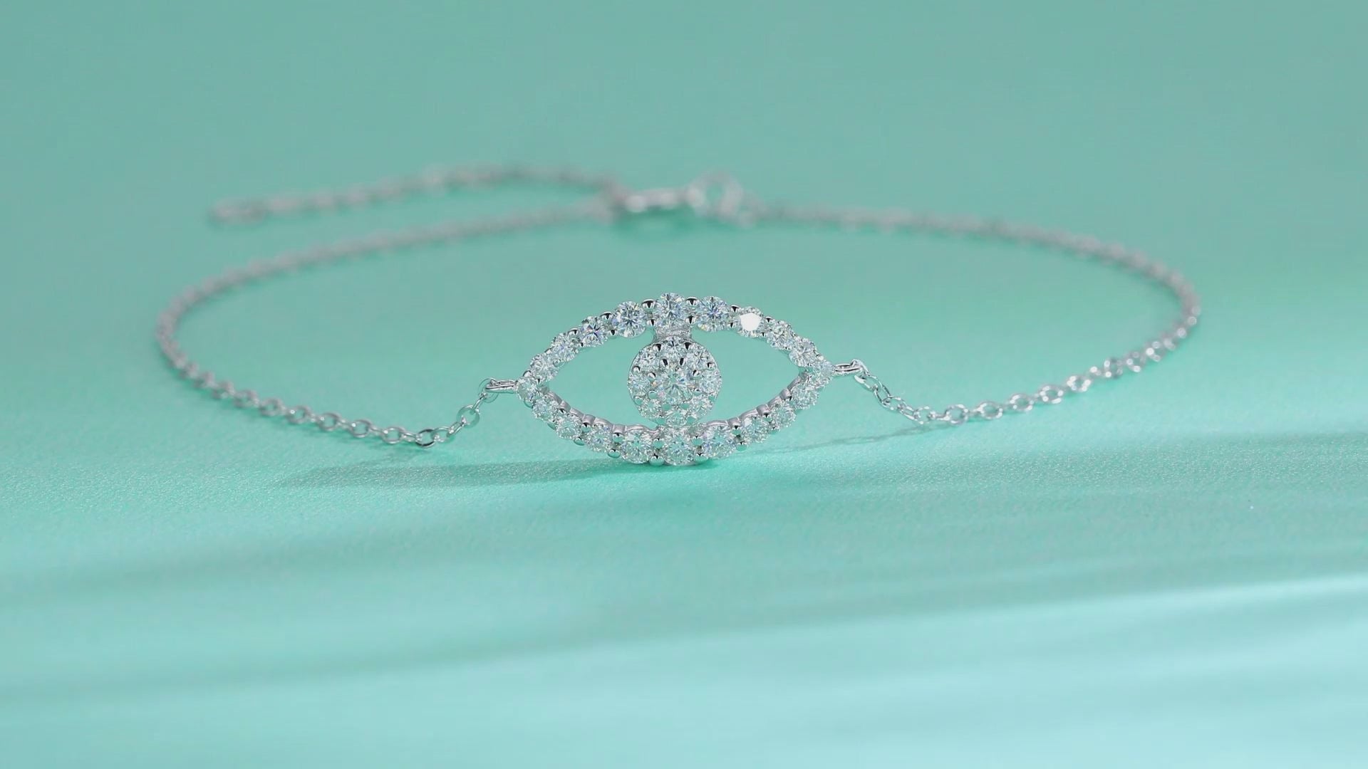 Moissanite Eye Charm Bracelet